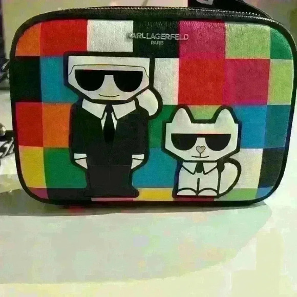 NWT. Karl Lagerfeld Paris Maybelle Crossbody Bag. OS multi colored. Unique.